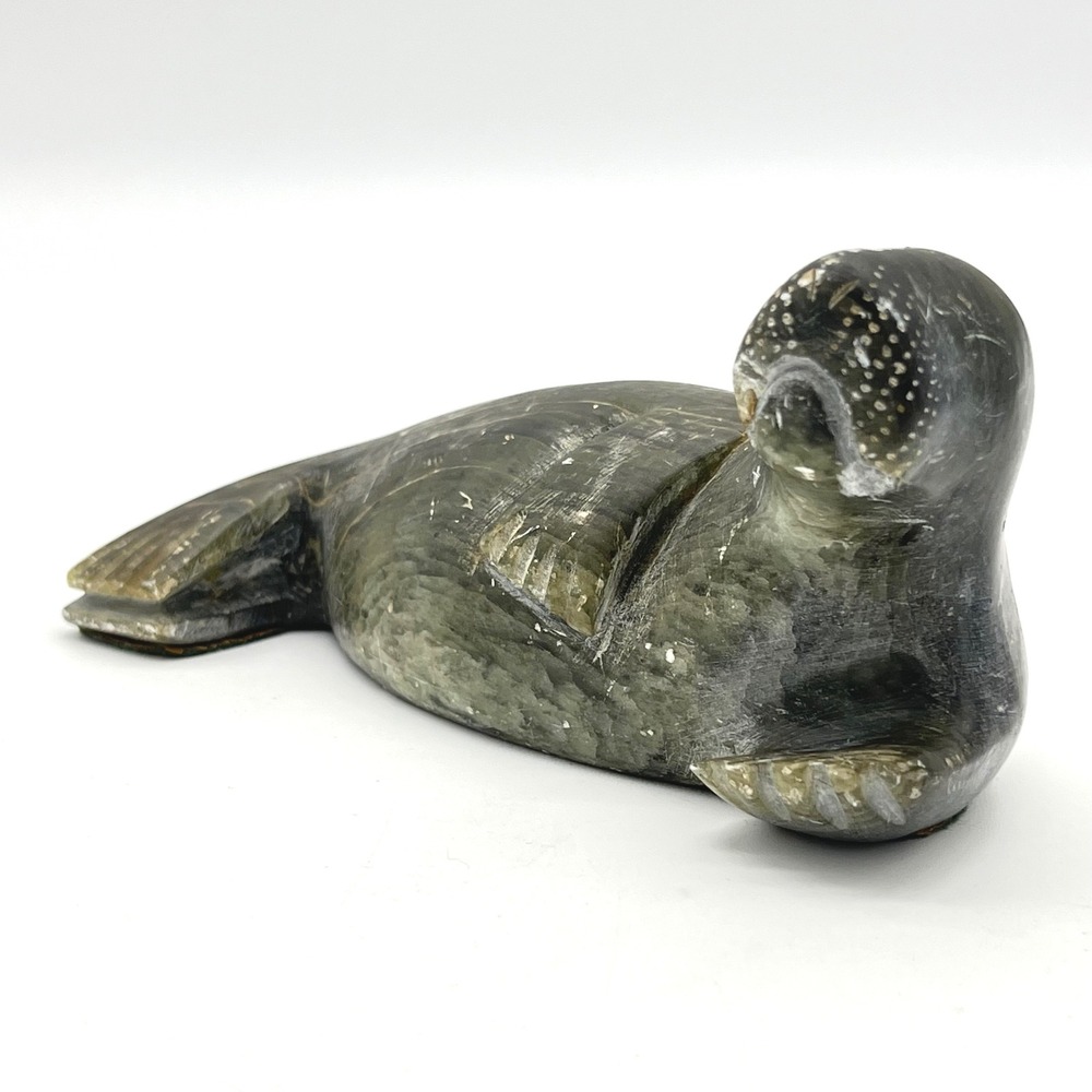 Vintage Intuit Style Hand Carved Stone Seal Figurine Animal Sculpture Desk Decor